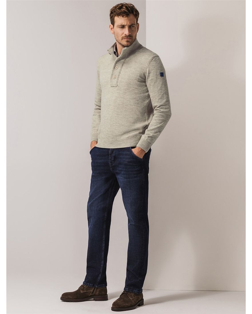 State of Art trui half-zip gemêleerd acryl