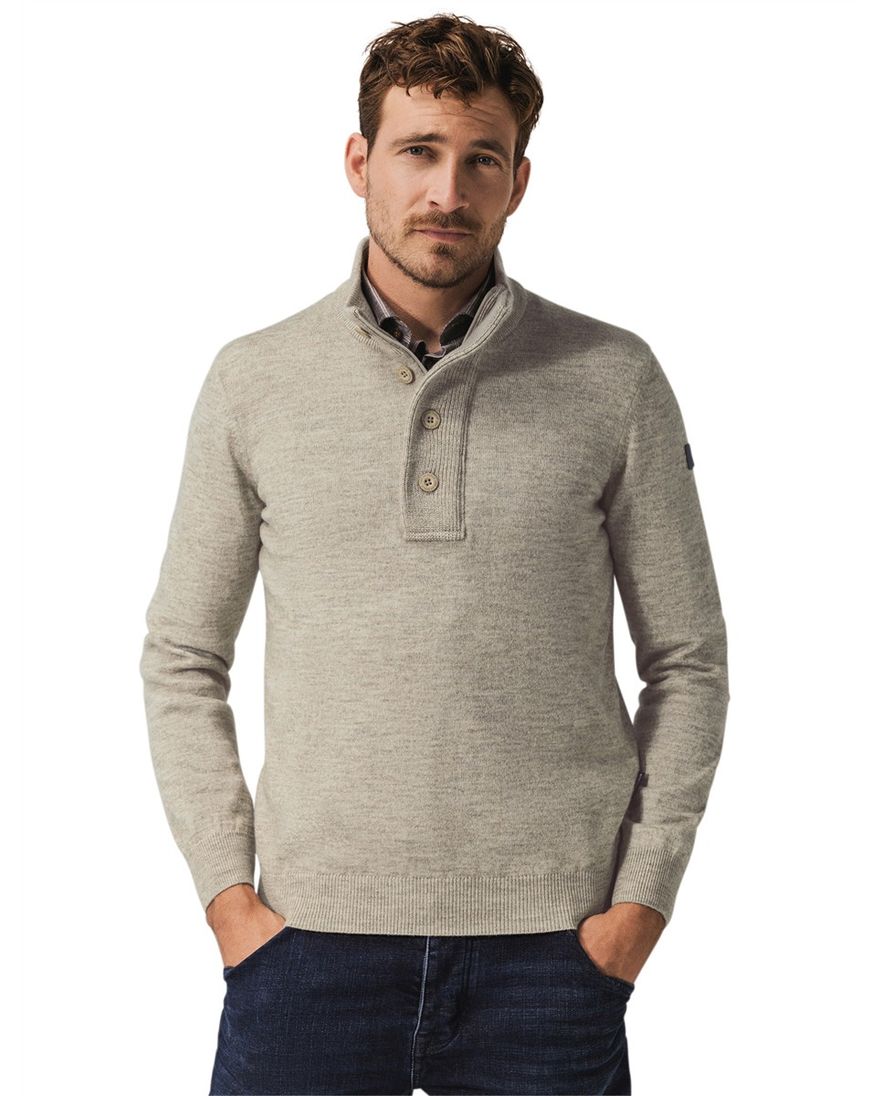 State of Art trui half-zip gemêleerd acryl