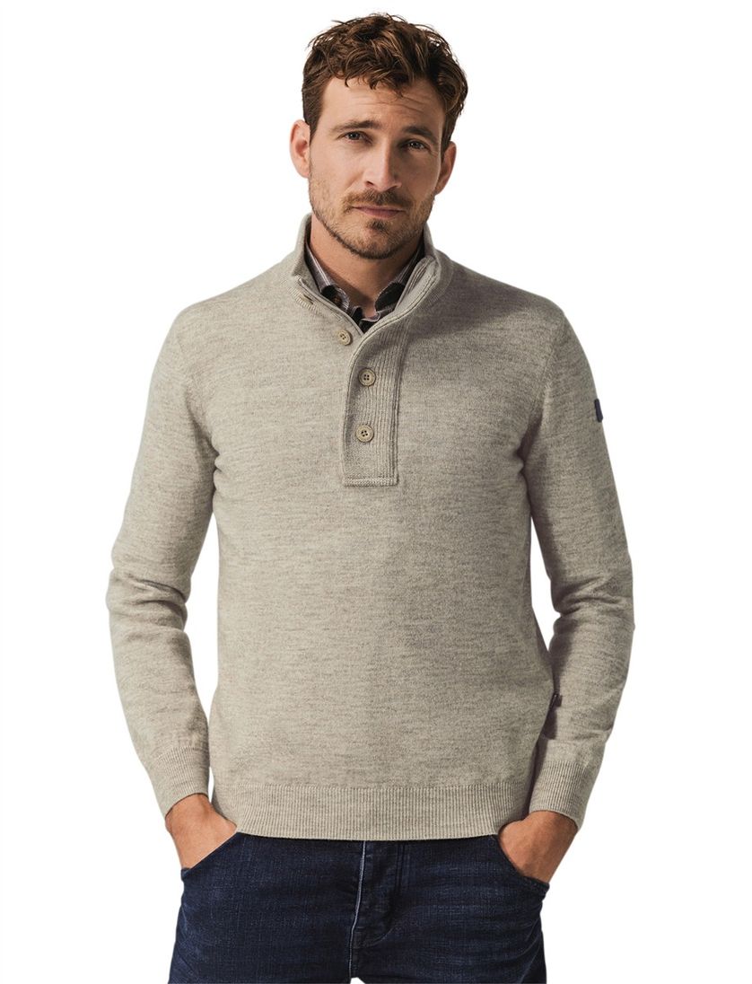 State of Art trui half-zip gemêleerd lange mouw