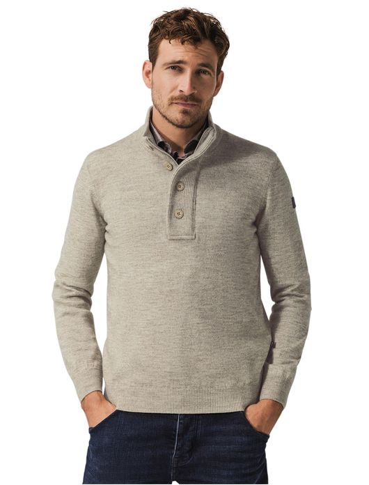 State of Art trui half-zip gemêleerd