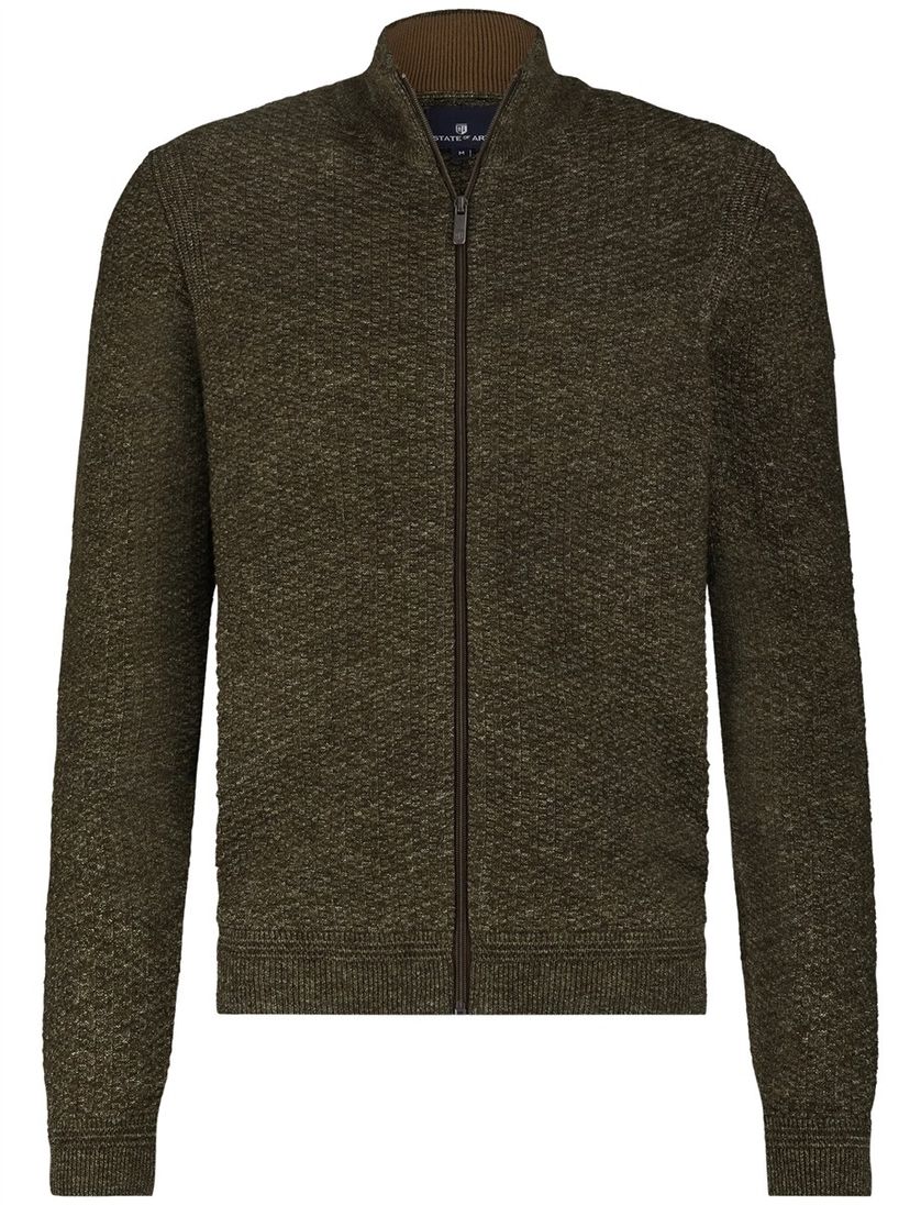 NZA vest groen gemêleerd zonder capuchon