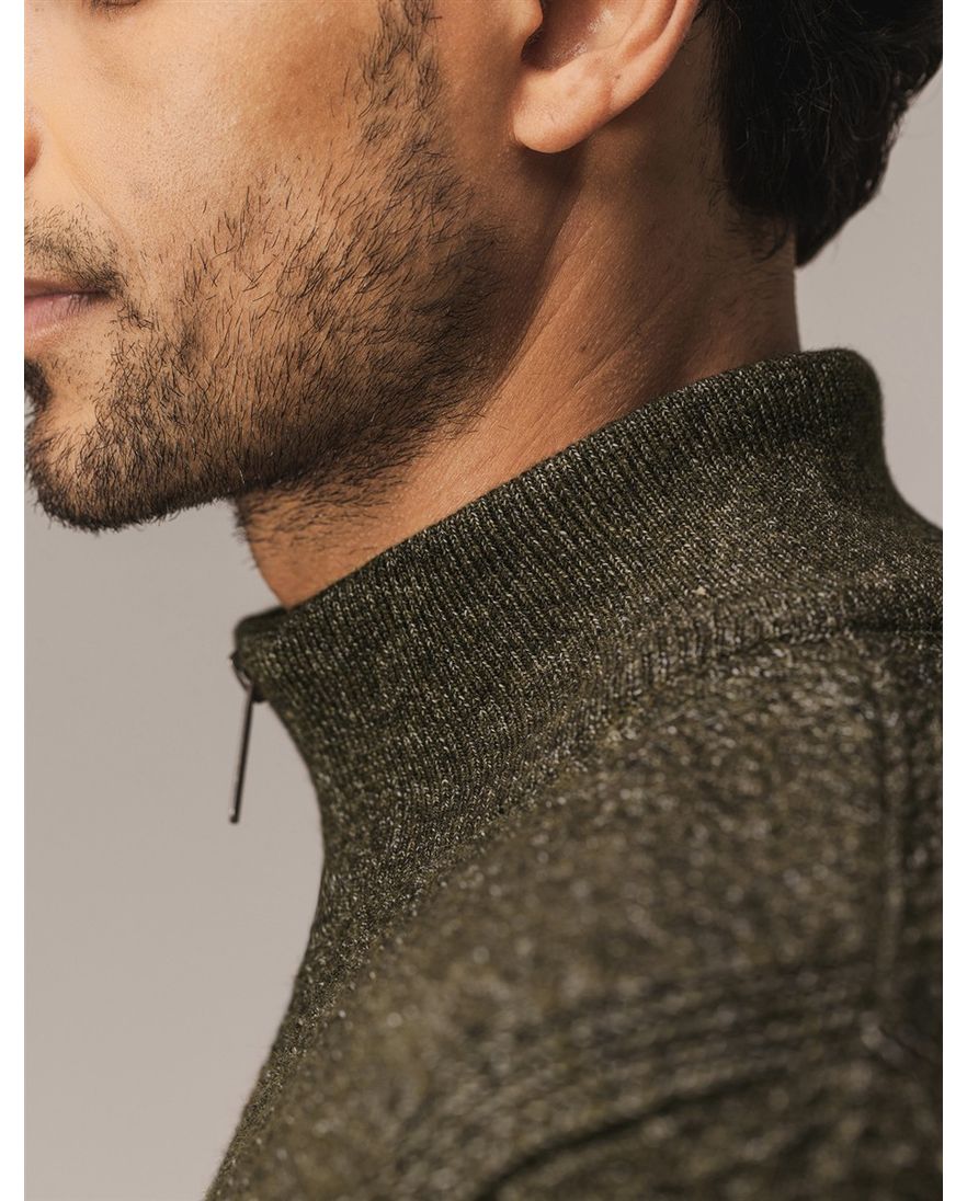 NZA vest groen gemêleerd acryl