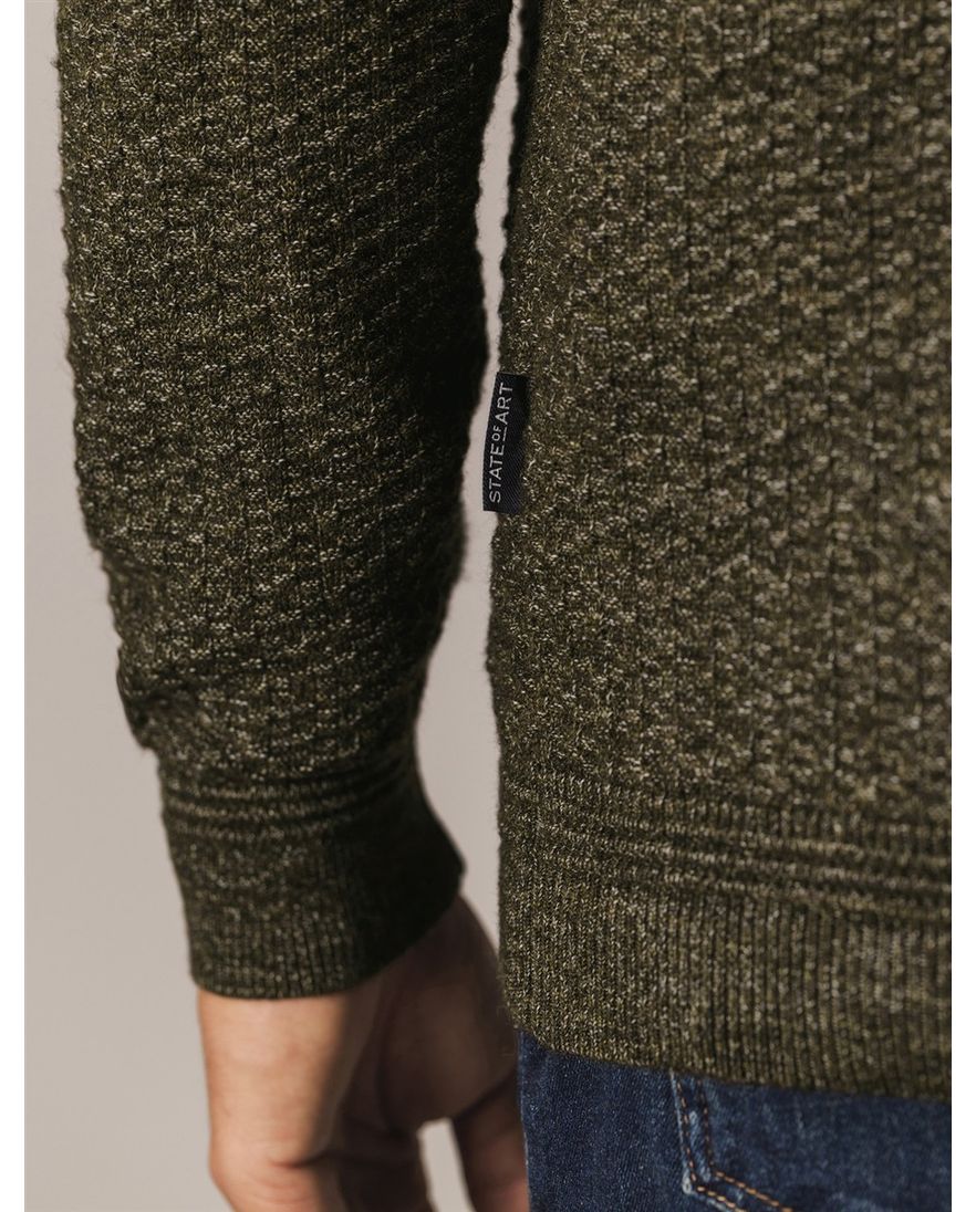 NZA vest groen gemêleerd acryl