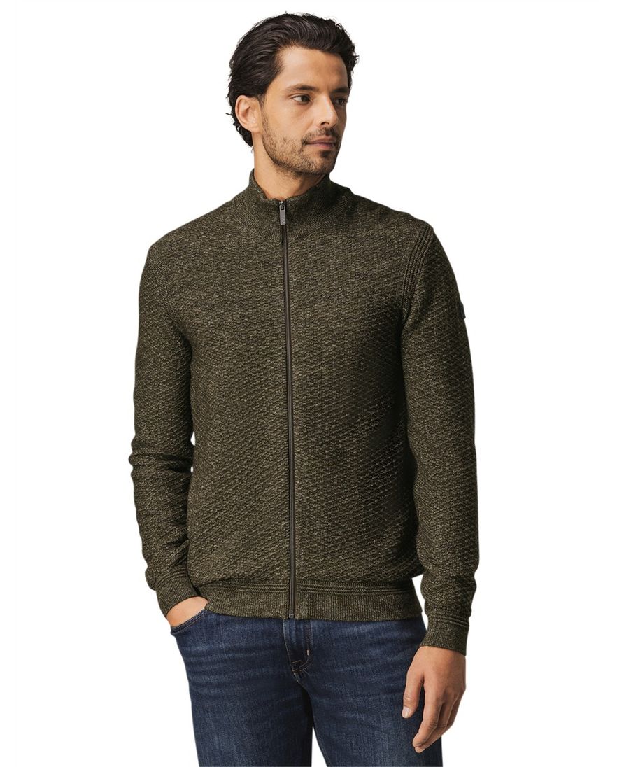 NZA vest groen gemêleerd acryl