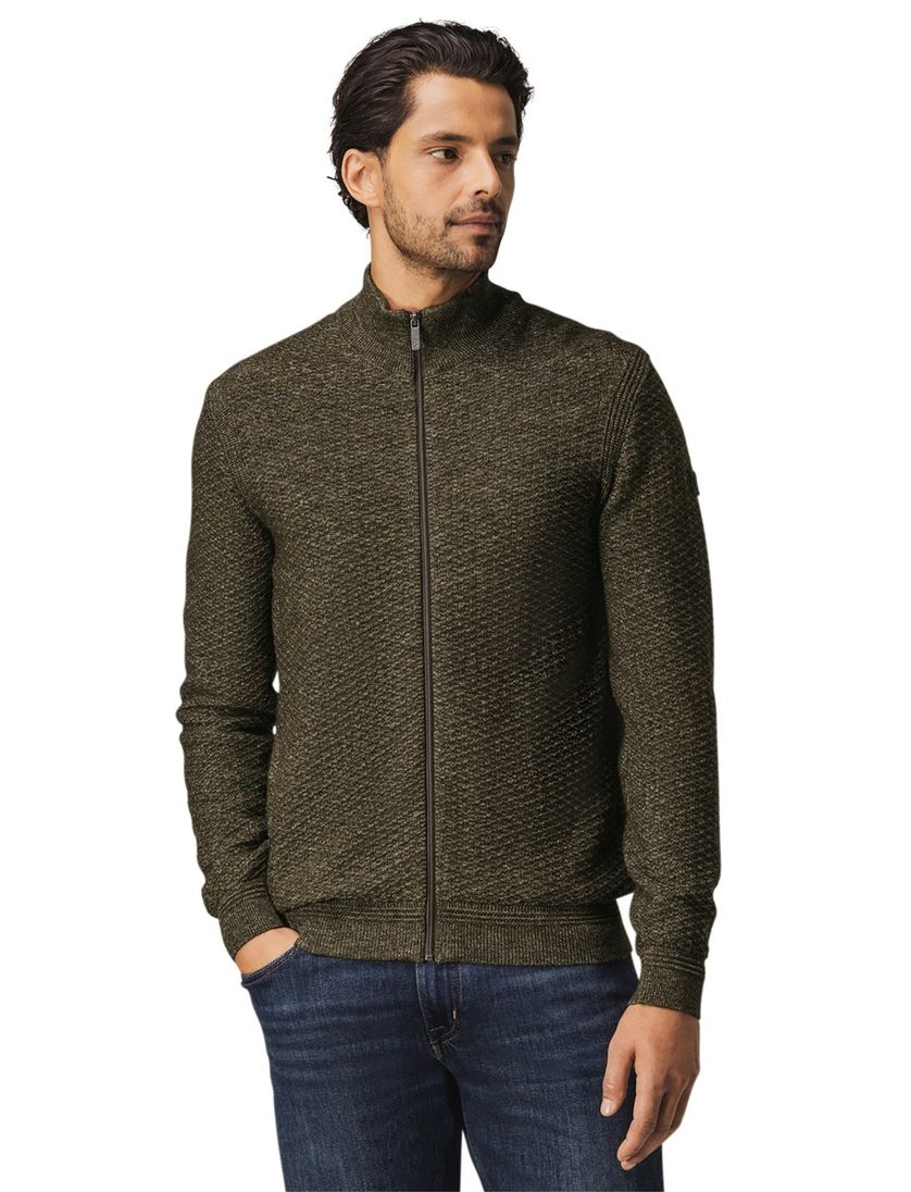 NZA vest groen gemêleerd zonder capuchon