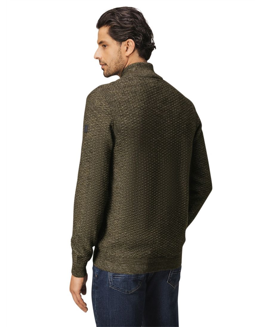 NZA vest groen gemêleerd acryl