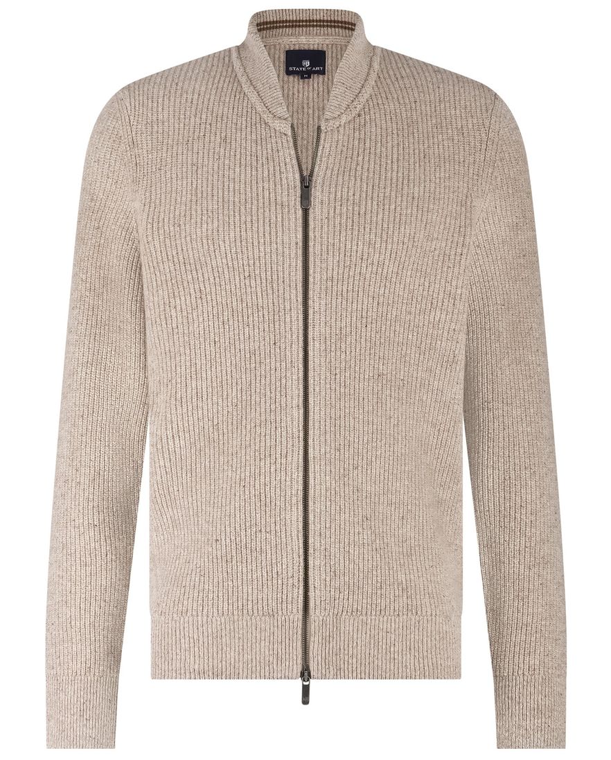 Sweatvest State of Art normale fit beige wol