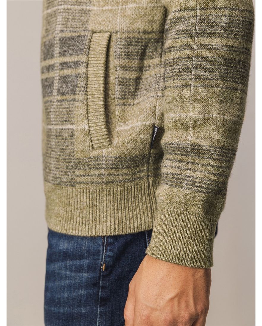 State of Art vest groen geruit acryl