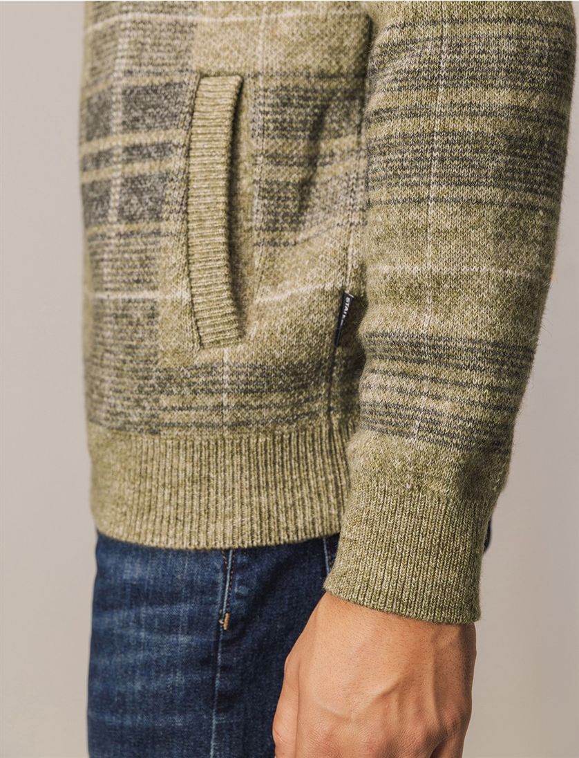 State of Art vest groen geruit met rits