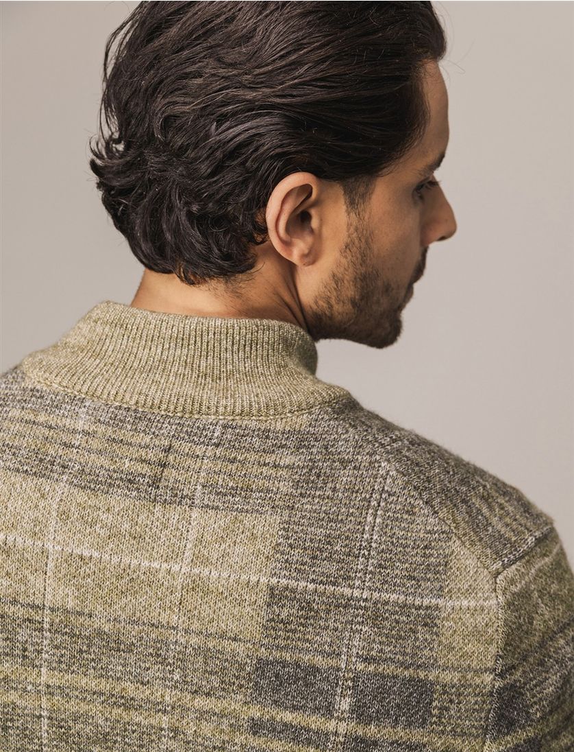 State of Art vest groen geruit met rits