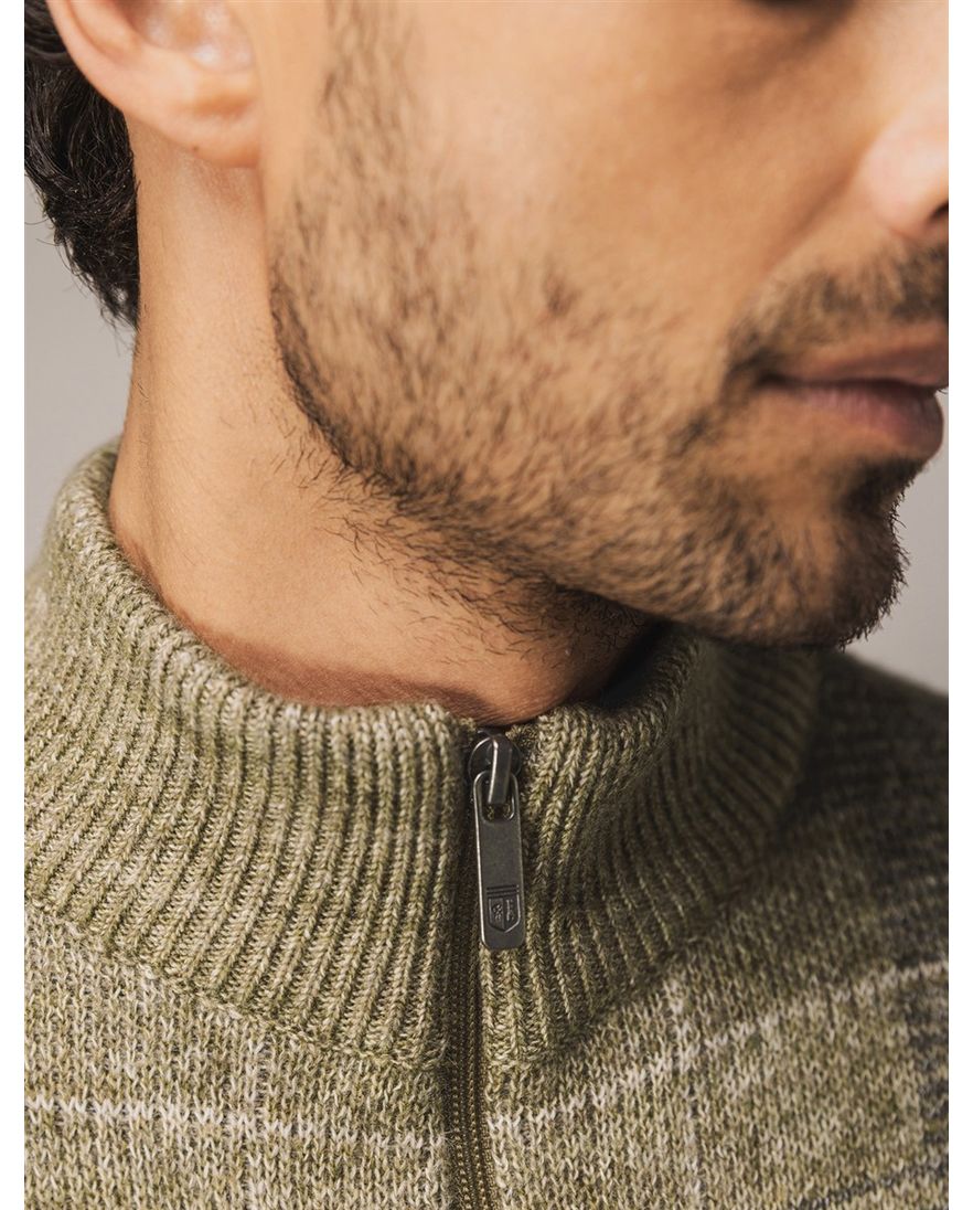 State of Art vest groen geruit acryl