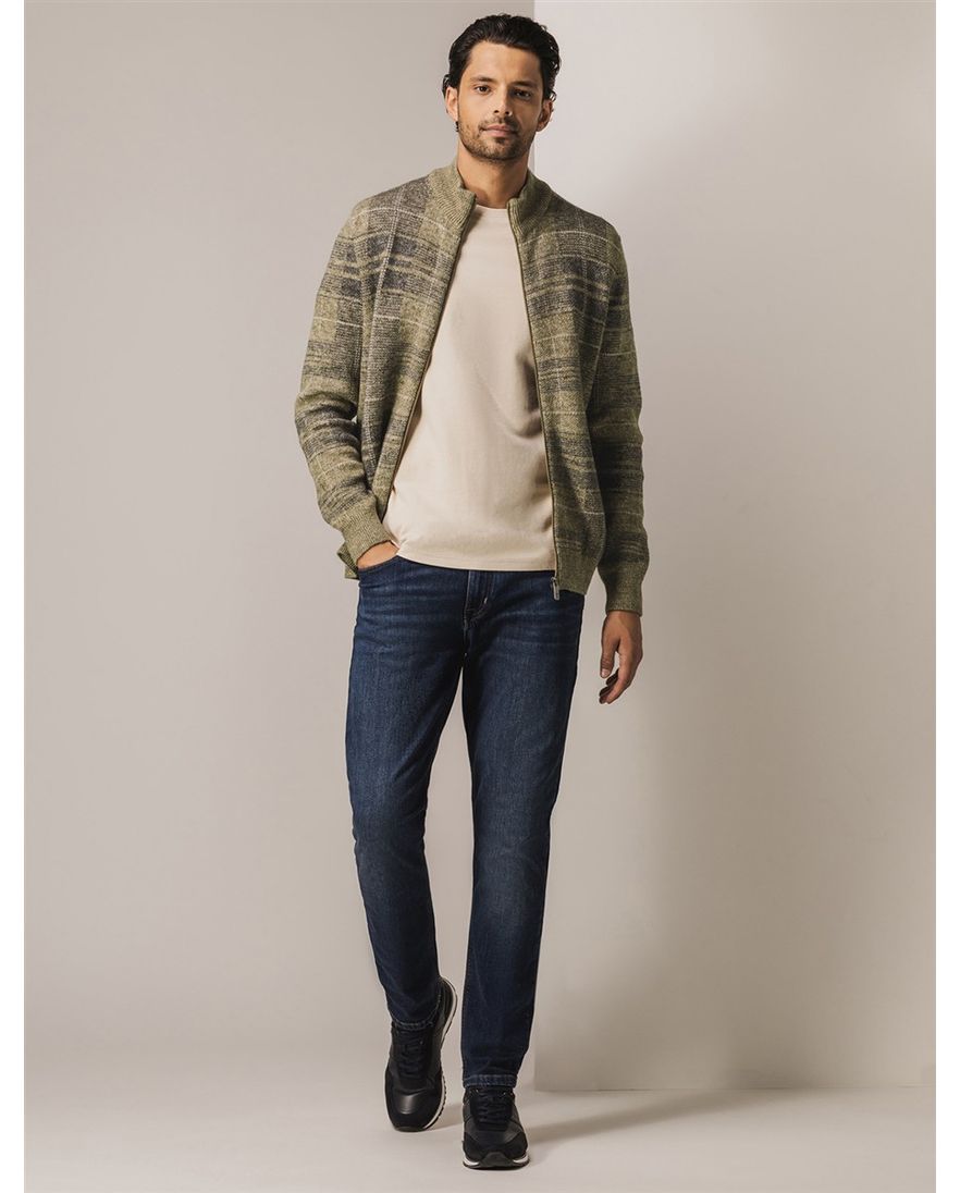 State of Art vest groen geruit acryl