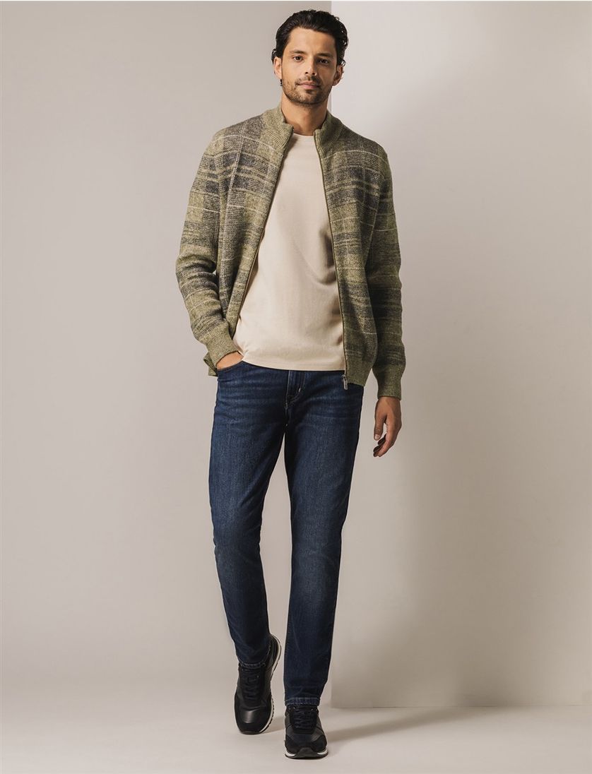 State of Art vest groen geruit met rits