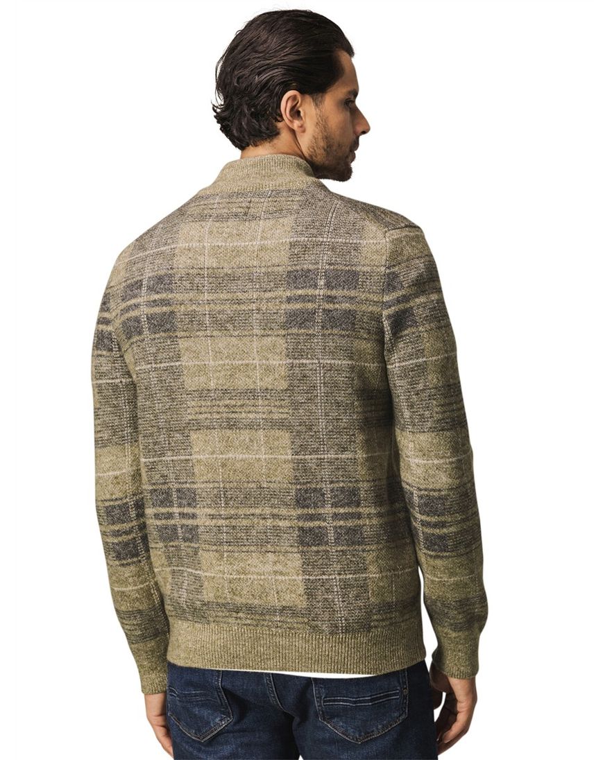 State of Art vest groen geruit acryl