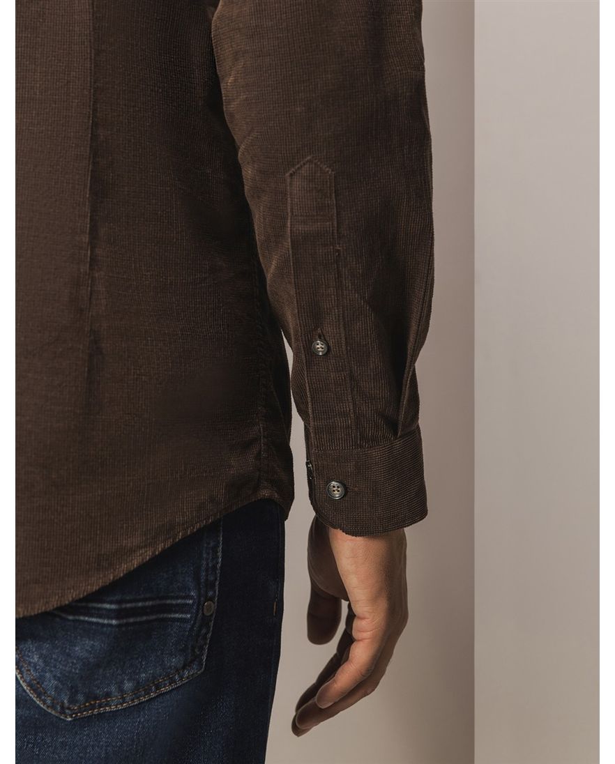 State of Art overhemd bruin corduroy katoen