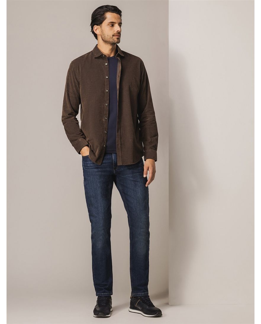 State of Art overhemd bruin corduroy katoen