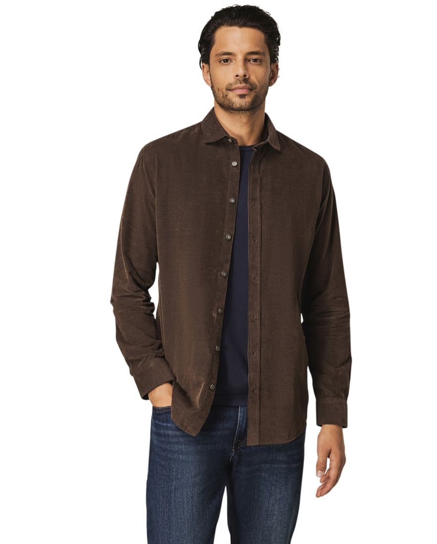 State of Art overhemd bruin corduroy katoen
