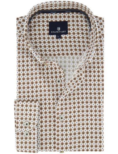 State of Art State of Art overhemd bruin patroon