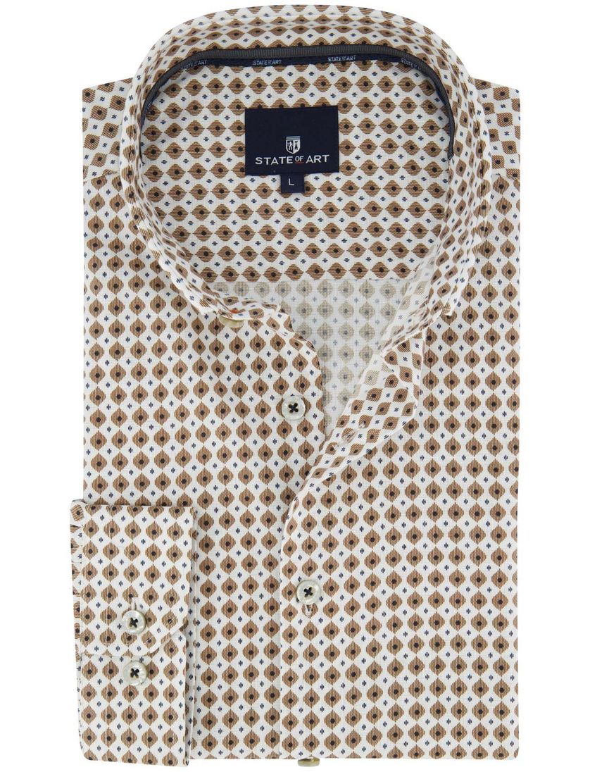 State of Art overhemd bruin patroon