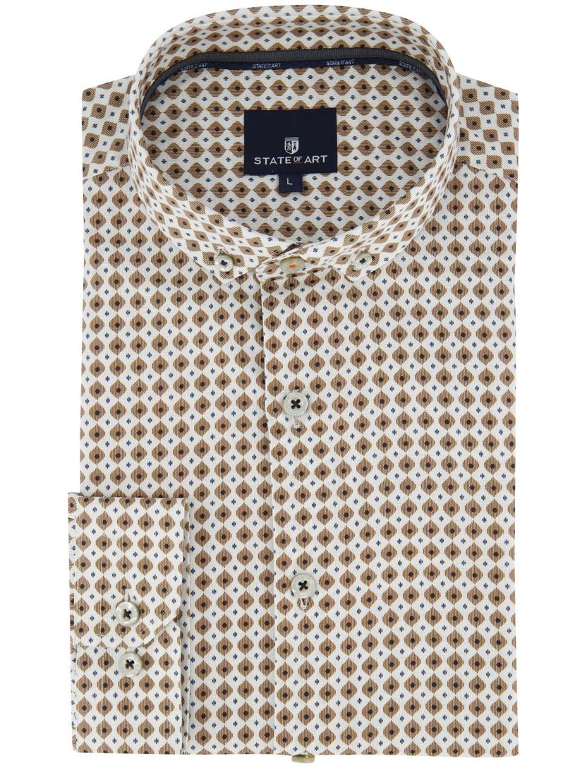 State of Art overhemd bruin patroon
