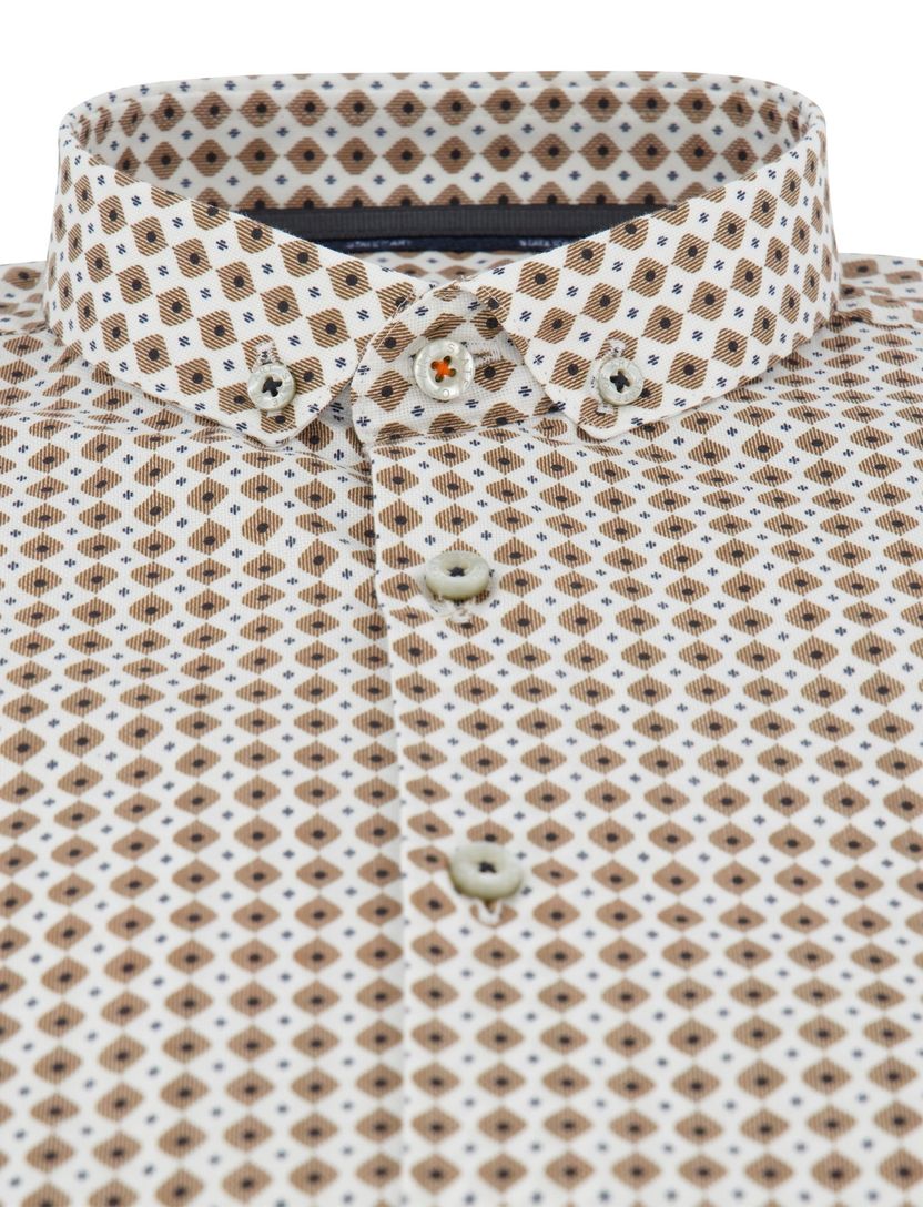 State of Art overhemd bruin patroon