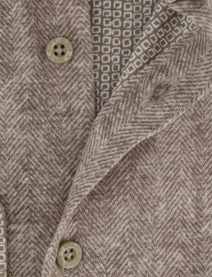 Beige State of Art overhemd wijde fit katoen