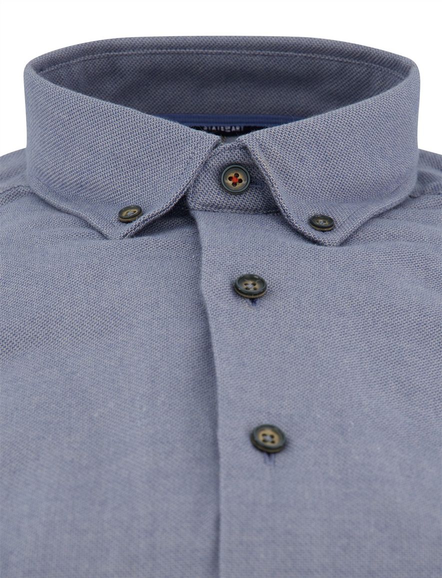 State of Art effen overhemd donkerblauw katoen