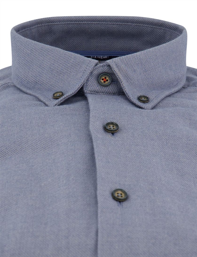 Wijde fit overhemd State of Art katoen donkerblauw