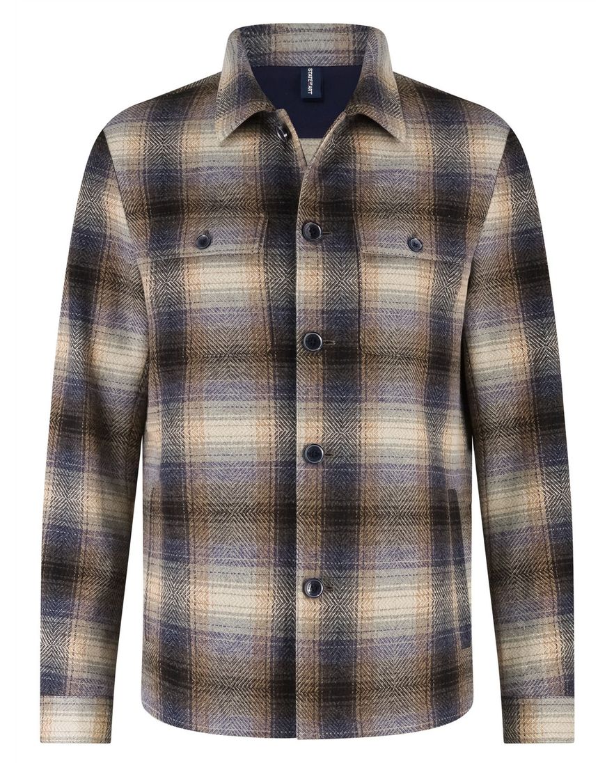 State of Art wijde fit Overshirt bruin geruit