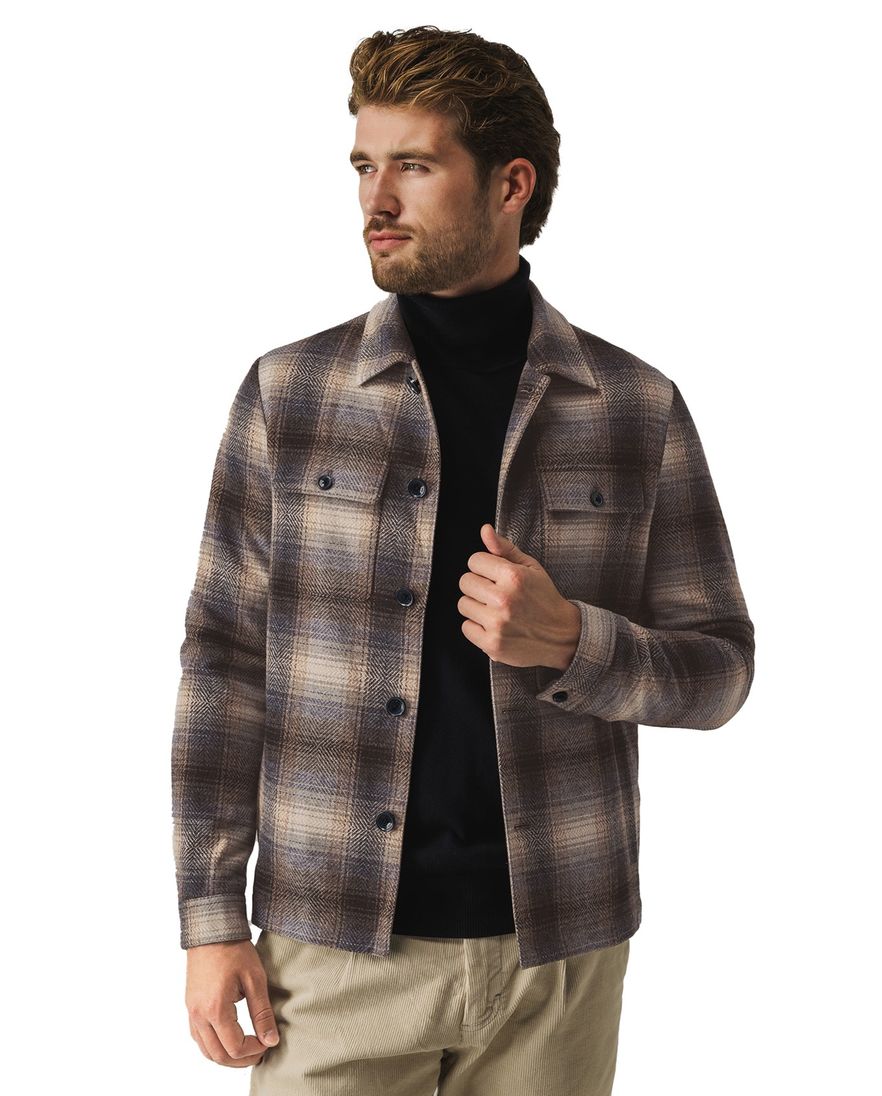 State of Art wijde fit Overshirt bruin geruit