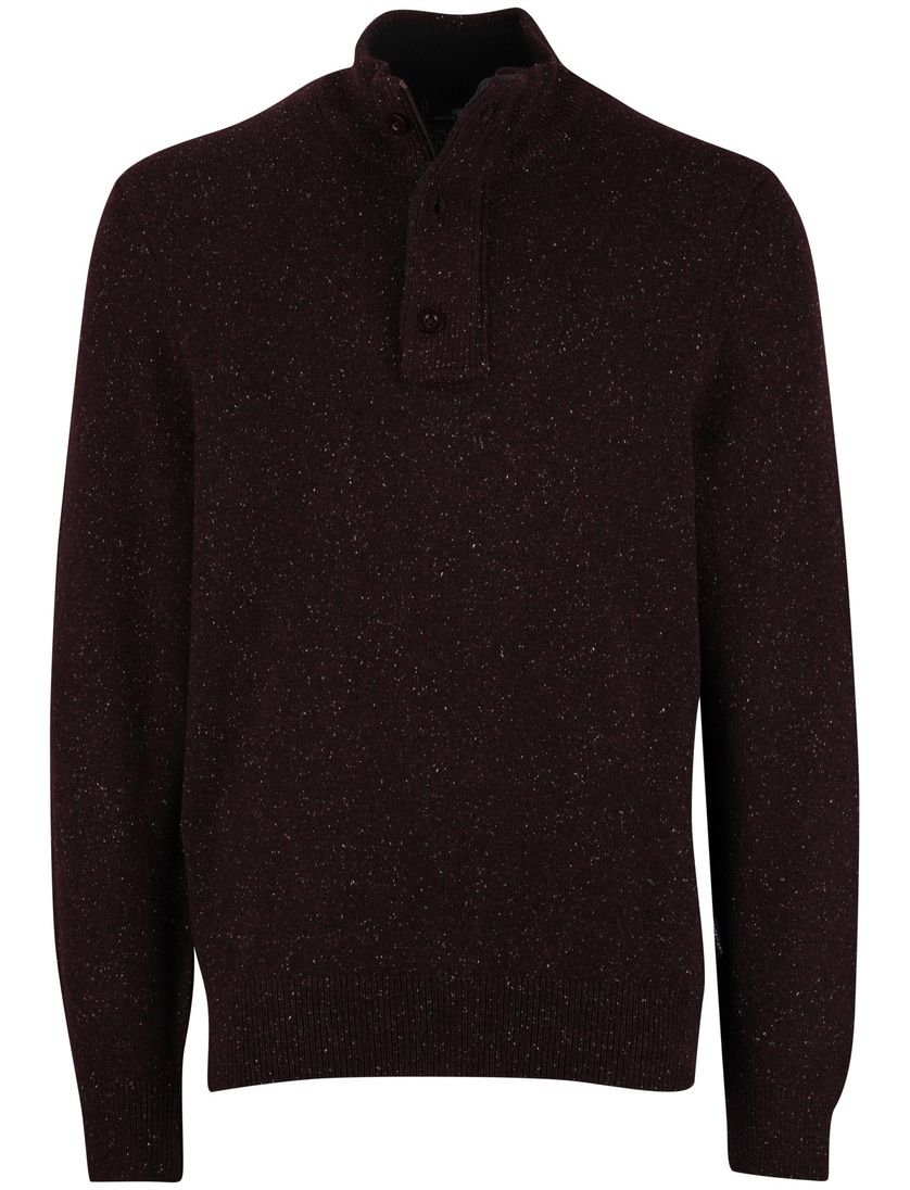 State of art bordeaux trui half zip wijde fit