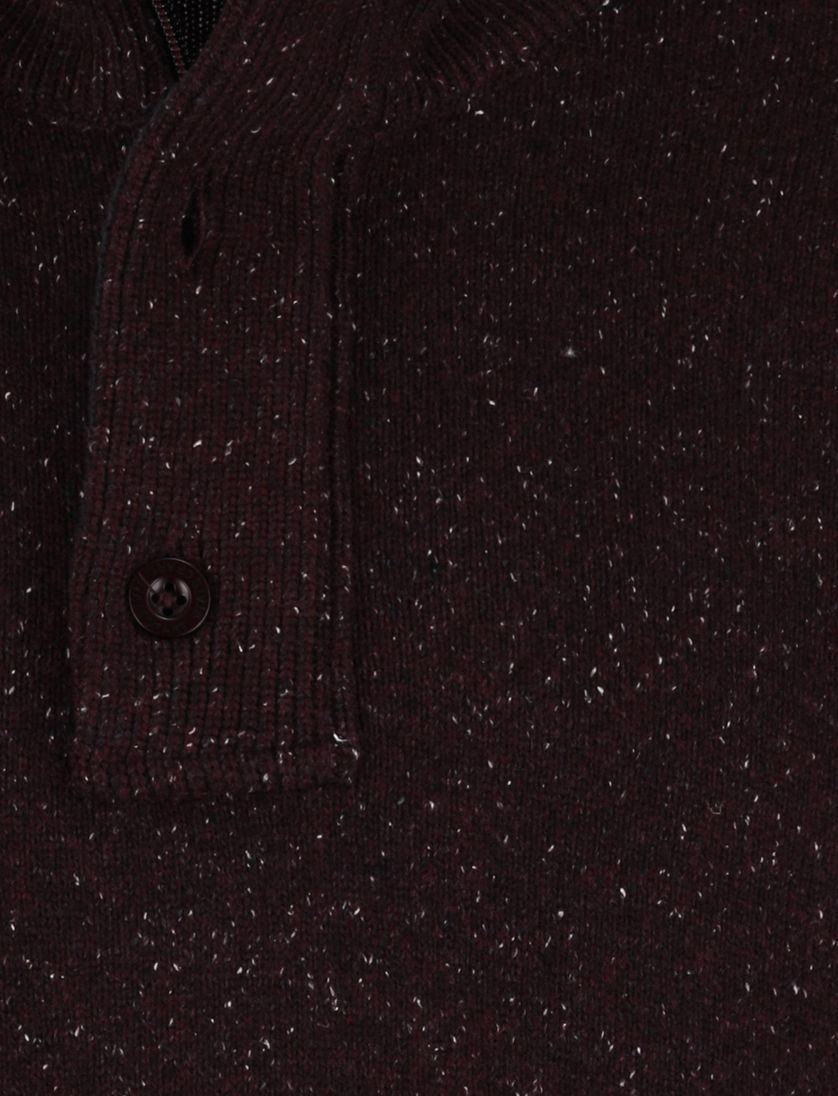 State of art bordeaux trui half zip wijde fit