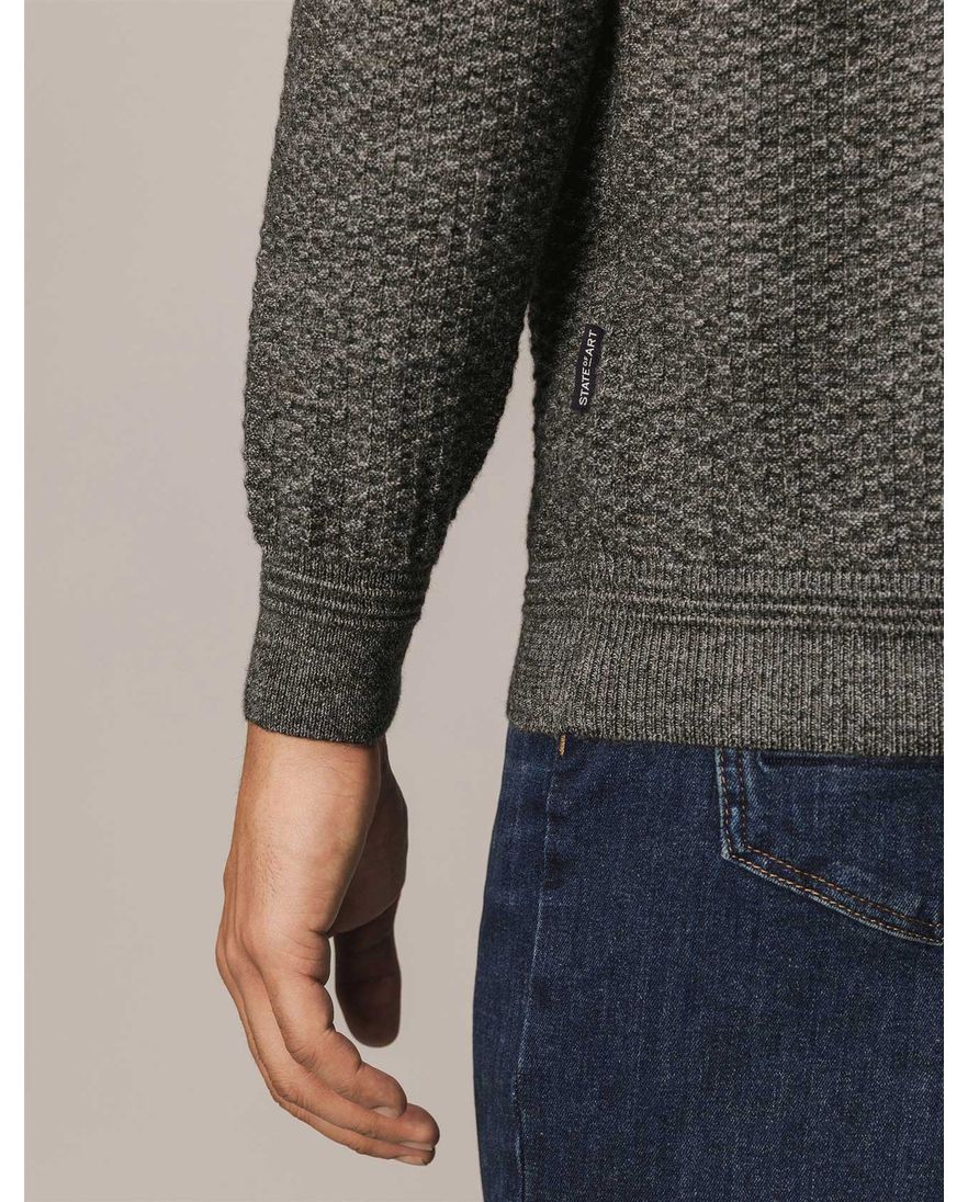 Sweatvest State of Art normale fit grijs acryl