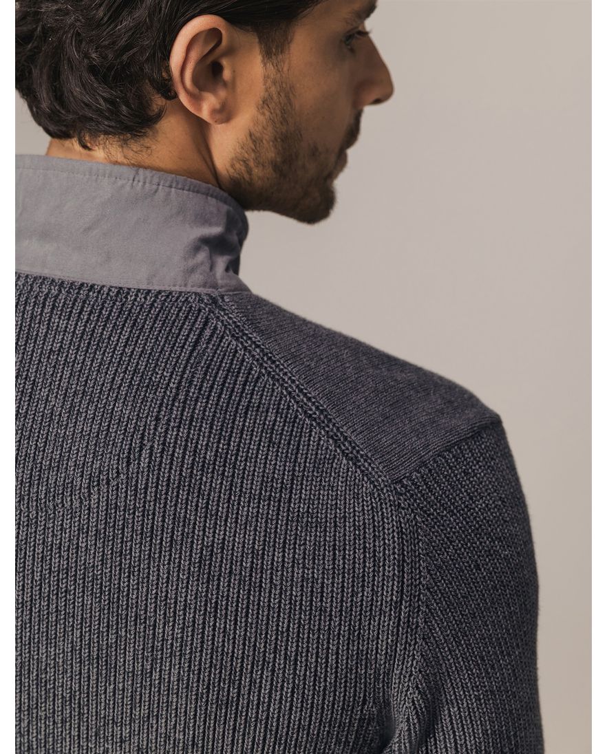 Sweatvest State of Art normale fit grijs katoen