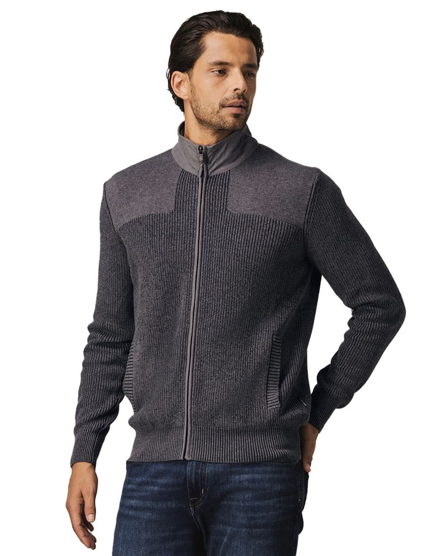 Sweatvest State of Art normale fit grijs katoen