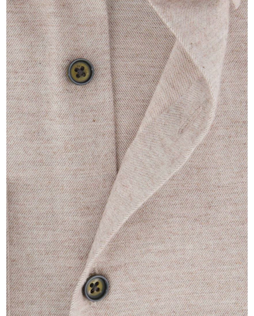 State of Art overhemd katoen beige gemêleerd button-down collar
