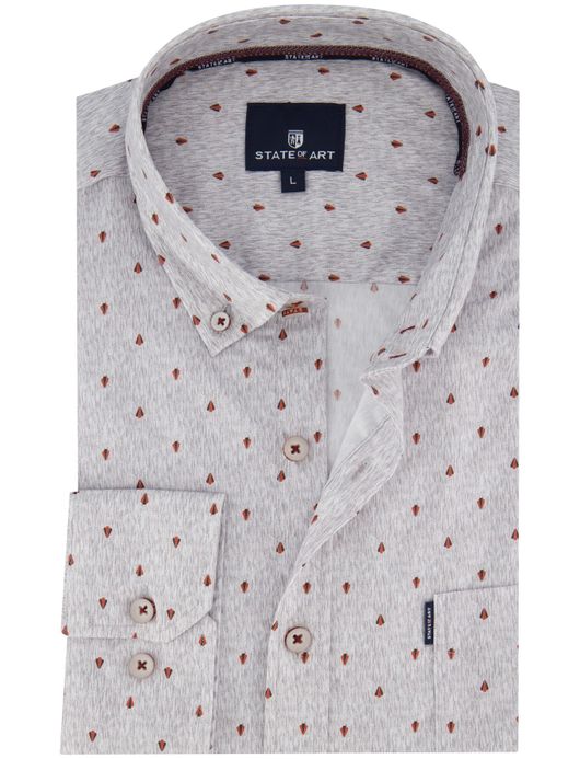 Overhemd State of Art ml 5 grijs button-down board