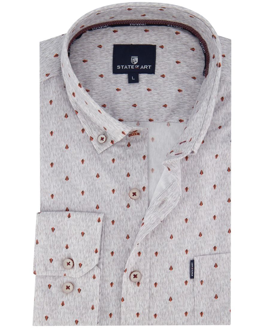 Overhemd State of Art ml 5 grijs button-down board