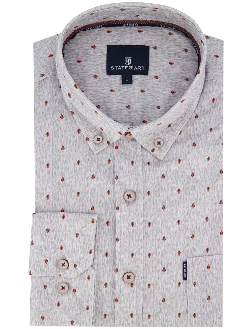 Grijs geprint State of Art overhemd ml 5