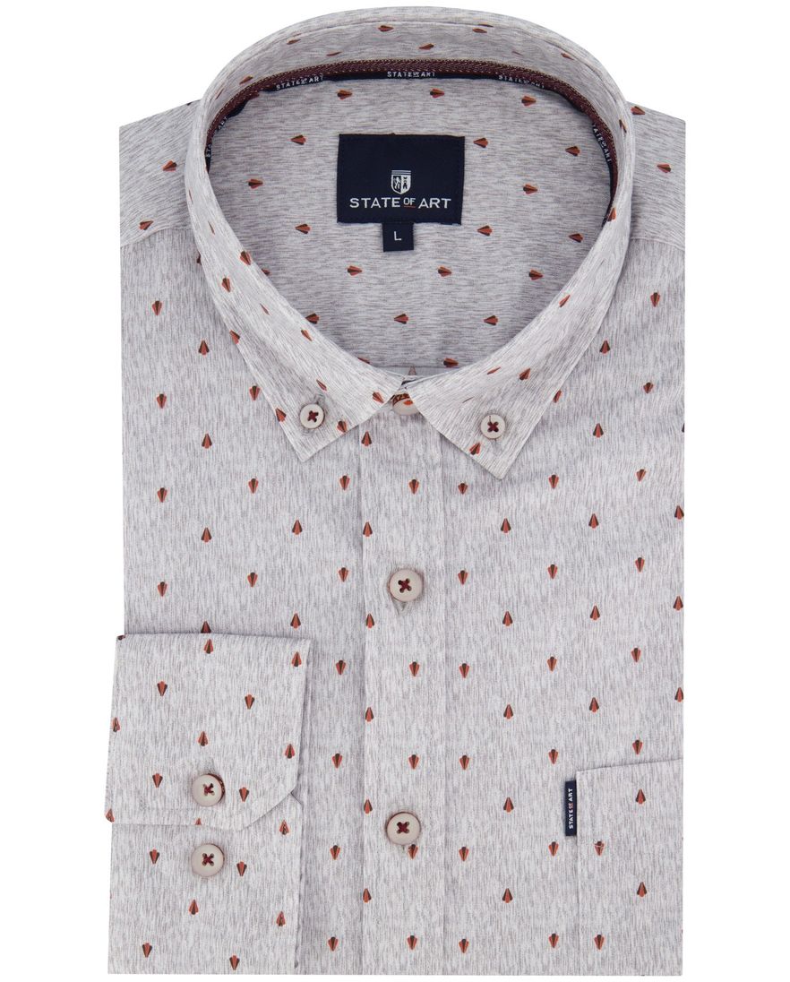 Overhemd State of Art ml 5 grijs button-down board