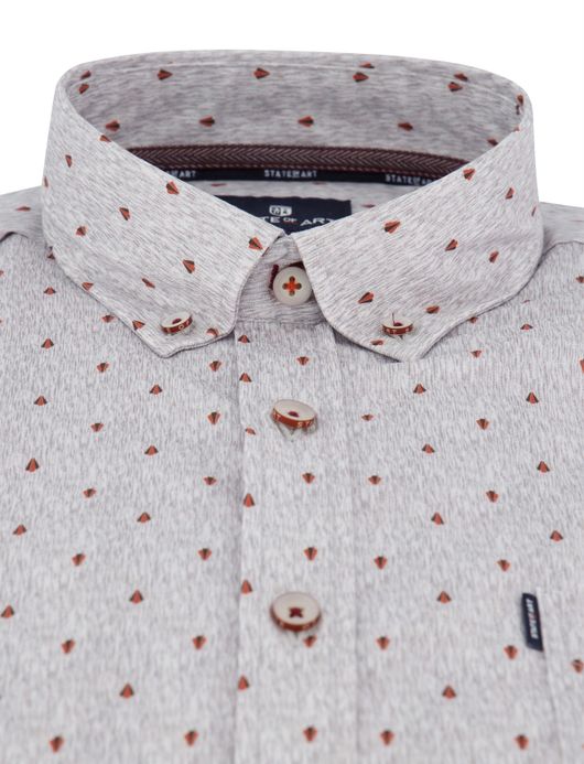 Overhemd State of Art ml 5 grijs button-down board