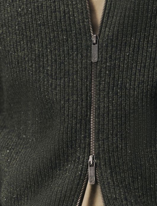 State of Art vest groen gemeleerd wol