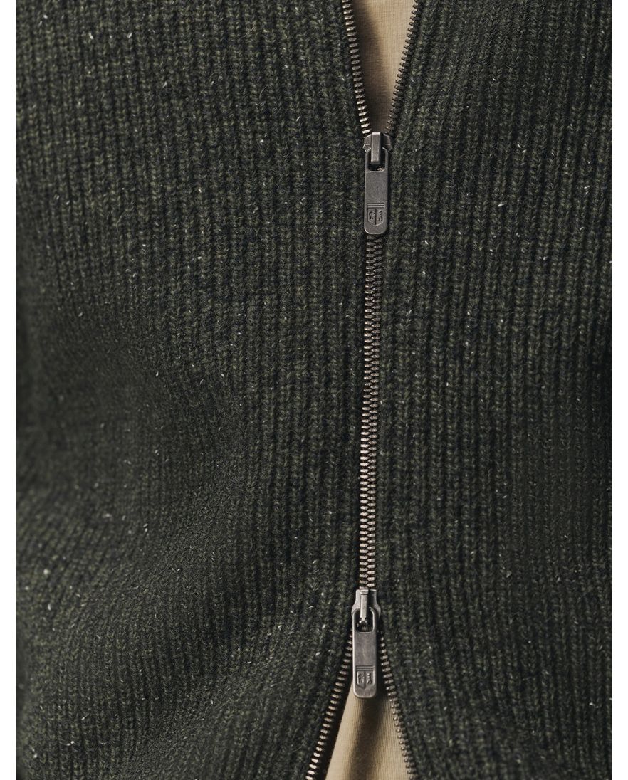 State of Art vest groen gemeleerd wol