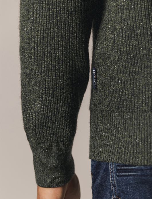 State of Art vest groen gemeleerd wol