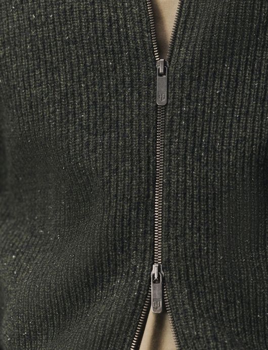 State of Art vest groen gemeleerd wol