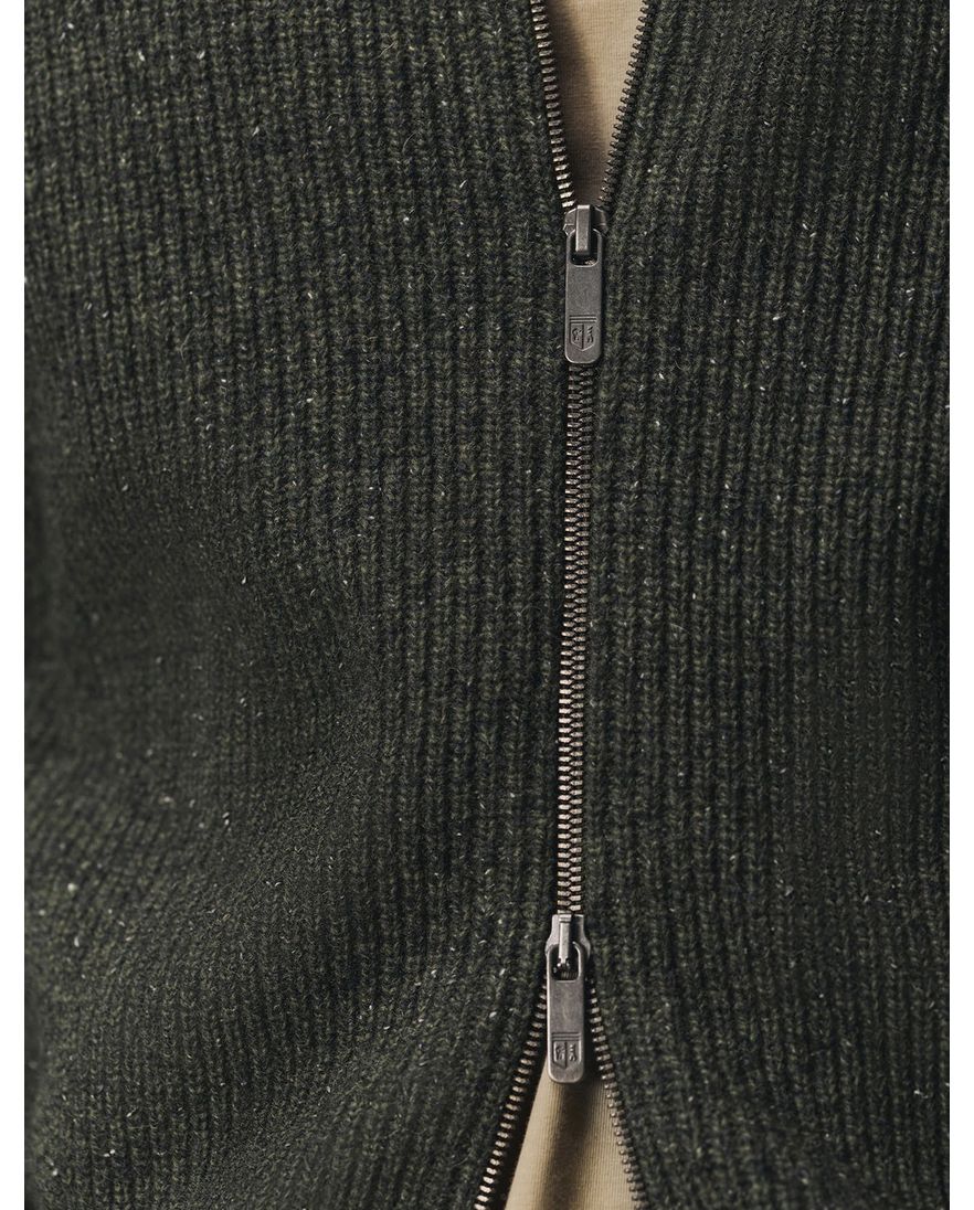 State of Art vest groen gemeleerd wol