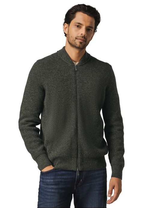 State of Art vest groen gemeleerd wol