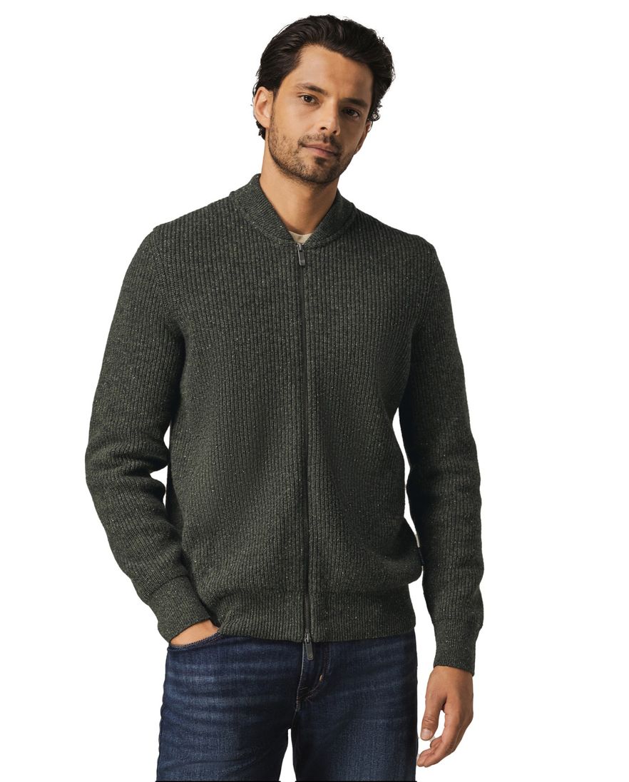 State of Art vest groen gemeleerd wol