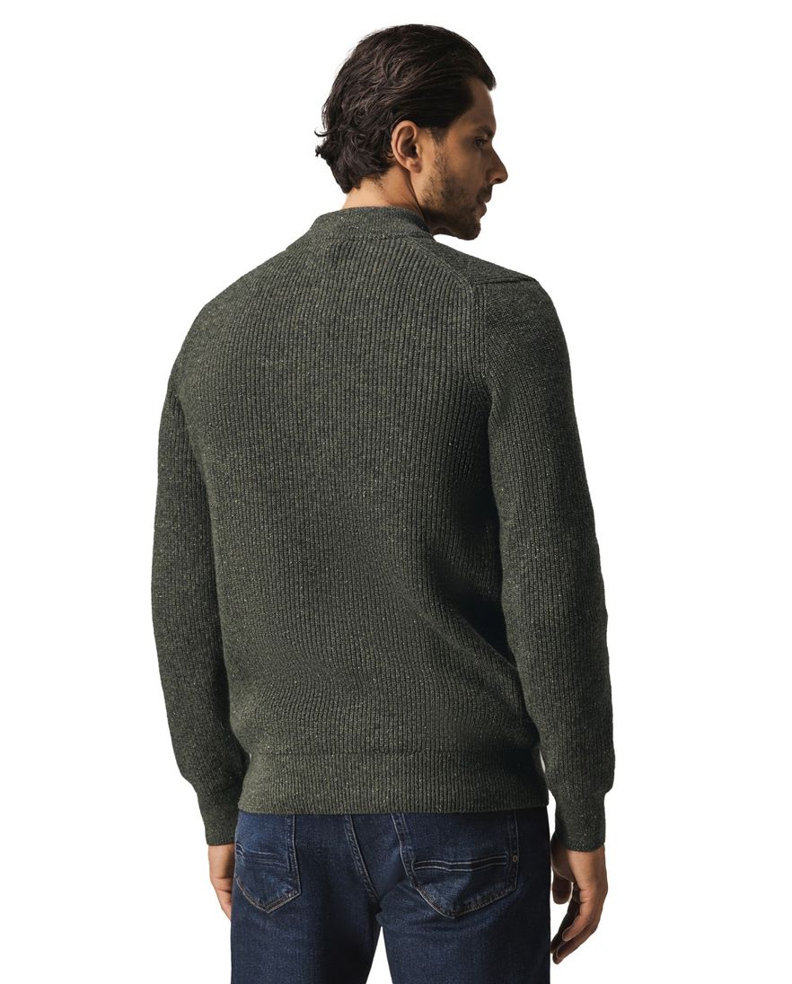 State of Art vest groen gemeleerd wol