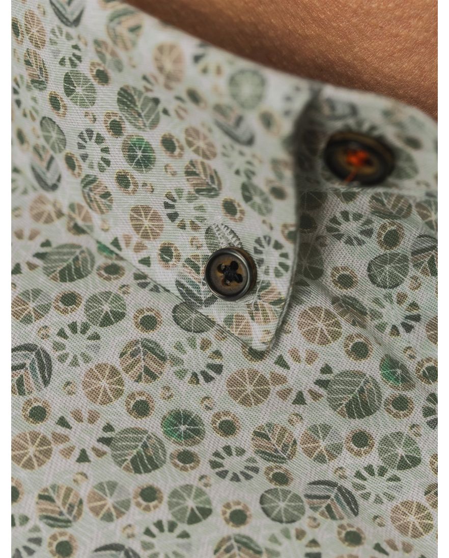 State of Art wijde fit overhemd groen geprint